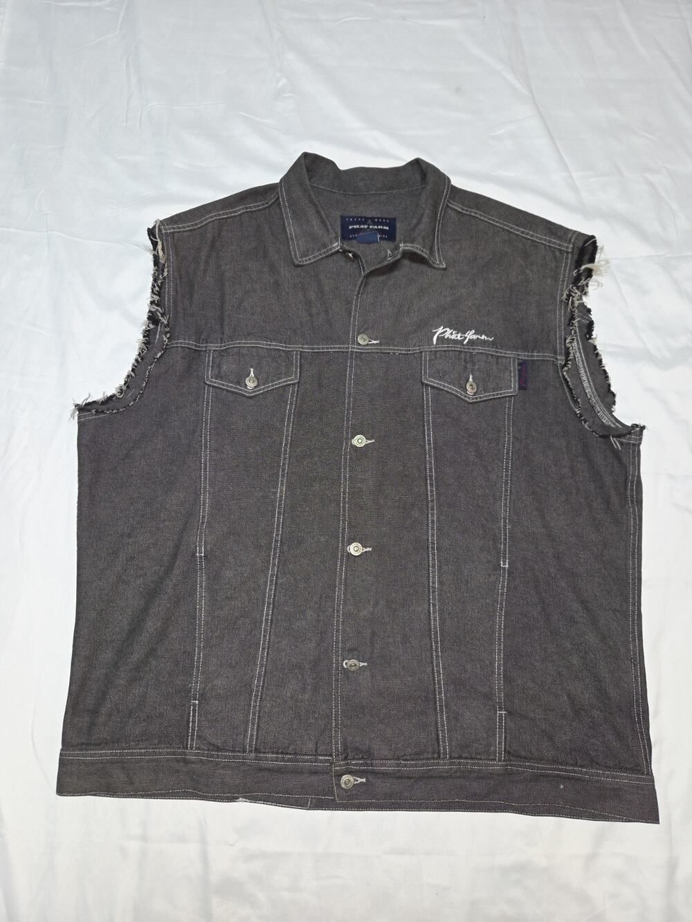 Phat Farm Men's Denim Jacket Size 4XL Vintage Y2K Streetwear Hip Hop 90s